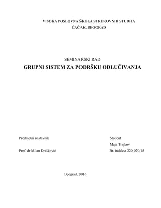 Grupni sistemi za podršku odlučivanja