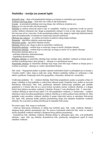 Statistika – usmeni