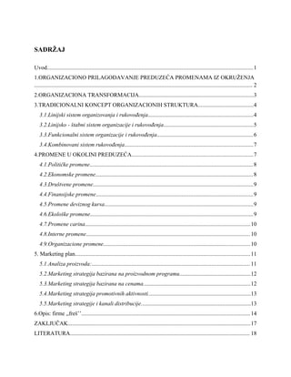 Implementacija i izrada biznis plana