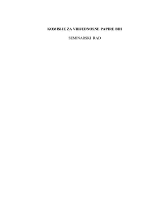 Komisije za vrijednosne papire BIH