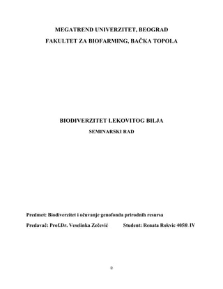 Biodiverzitet lekovitog bilja