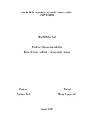 Ekonomska statistika