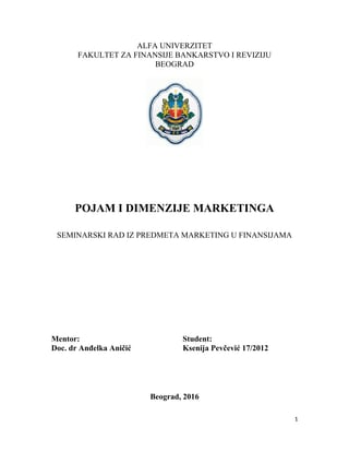 Pojam i dimenzije marketinga