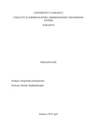 Dokazivanje kao istražna radnja