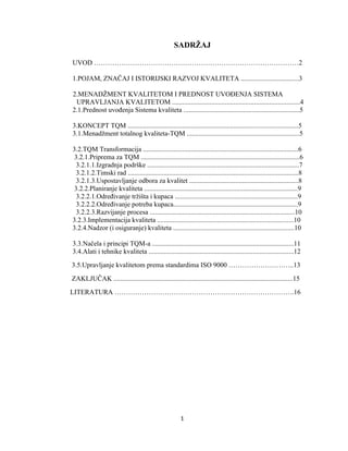 Menadžment kvaliteta i koncept TQM (total quality management)