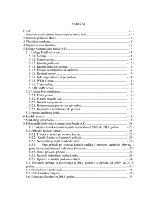 Analiza poslovanja sa osvrtom na Komercijalnu banku