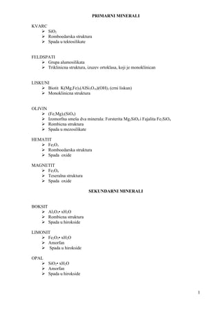 Pedologija usmeno prepoznavanje stena