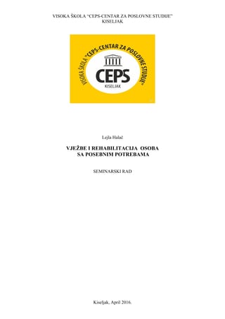 Vježbe i rehabilitacija osoba sa posebnim potrebama