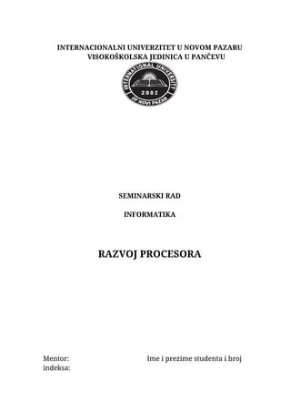 Informatika – Razvoj procesora