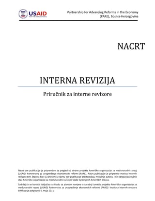 Nacrt interna revizija: priručnik za interne revizore
