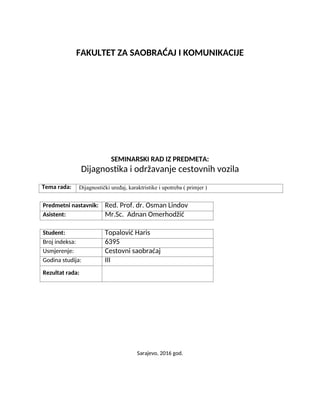 Dijagnosticki uređaj-primjer