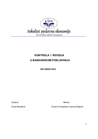 Kontrola i revizija u bankarskom poslovanju