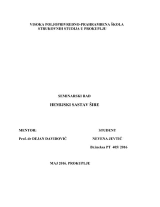 Hemijski sastav šire