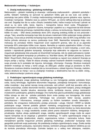 Međunarodni marketing -1 kolokvijum