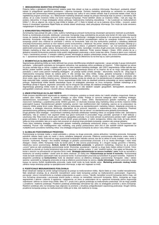 Međunarodni marketing -2 kolokvijum