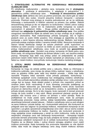 Međunarodni marketing-3 kolokvijum ISPIT