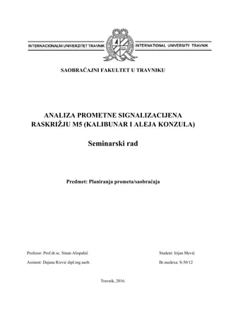 Analiza prometne signalizacije