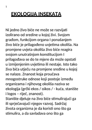 Ekologija insekata