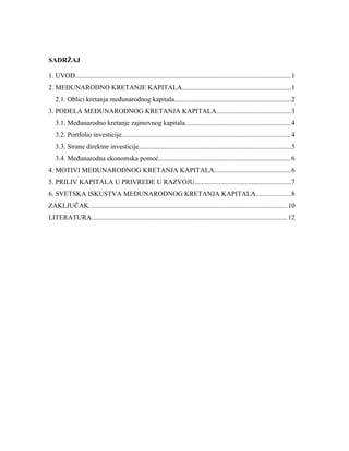 Medjunarodno kretanje kapitala