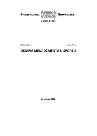 Osnove menadzmenta u sportu