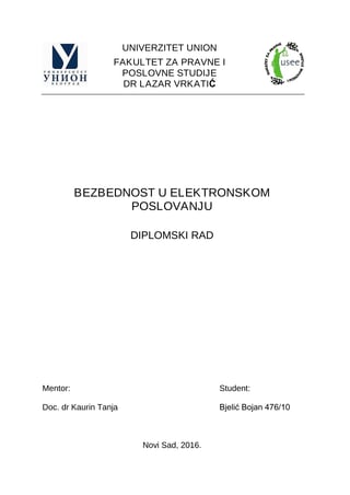 Bezbednost u elektronskom poslovanju