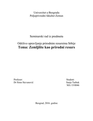 Zemljiste kao prirodni resurs