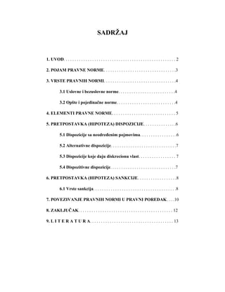 Pravne norme, pojam, vrste i elementi