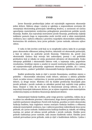 Budžet u teoriji i praksi