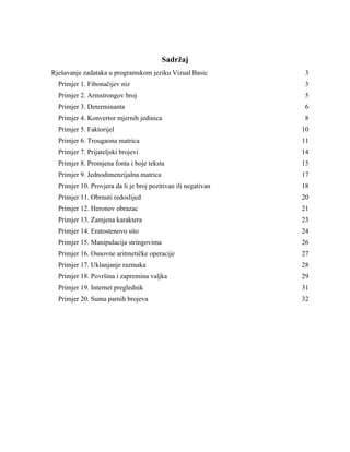 Rešavanje zadataka u programskom jeziku Vizual Basic