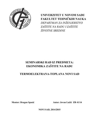 Ekonomika preduzeća-Termoelektrana Toplana Novi Sad
