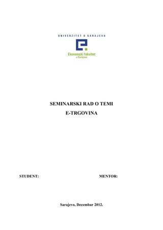 E- trgovina