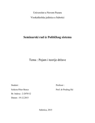 Pojam i teorija države