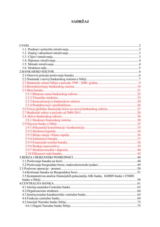 Bankarski sistem Srbije i Italije