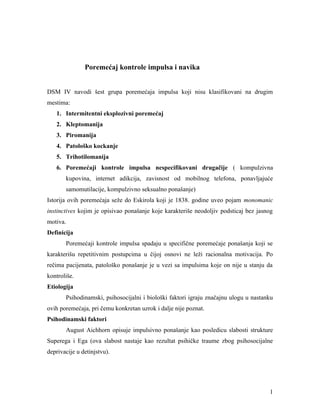 Poremećaj kontrole impulsa i navika