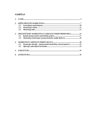 Marketing farmaceutskih proizvoda i usluga