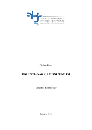 Korupcija kao kulturni problem