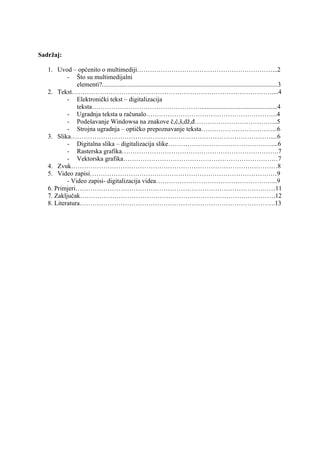 Obrada multimedijalnih zapisa