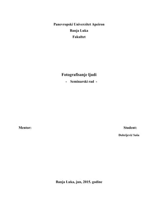 Fotografisanje ljudi