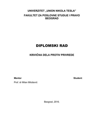 Krivična dela protiv privrede