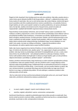 Asertivna Komunikacija