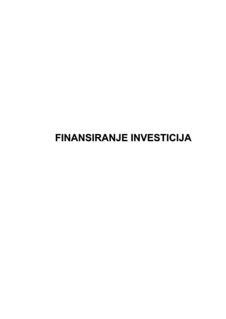 Finansiranje investicija-skripta