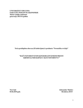 Računovodstvenim konzervativizmom protiv kriminalnih radnji u računovodstvu