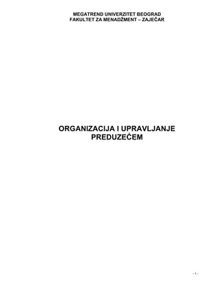 Organizacija i upravljanje preduzećem