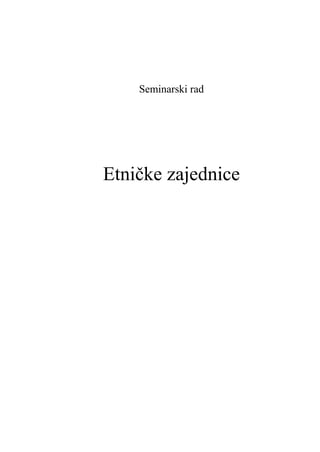 Etničke zajednice
