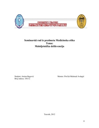 Maloletnička delikvencija