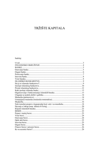 Tržište kapitala: banke, berze i hartije od vrednosti