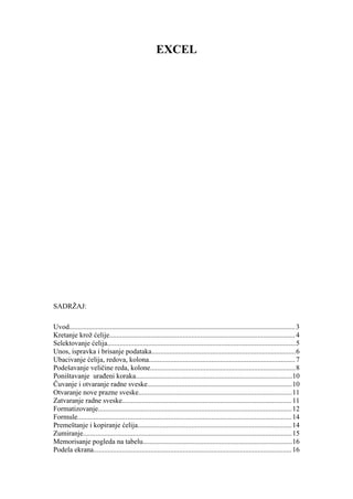 Uvod u microsoft excel: skripta