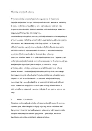 Marketing zdravstvenih organizacija