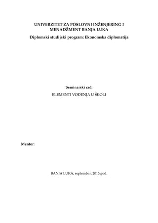 Elementi vodjenja u skoli