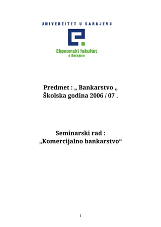 Komercijalno bankarstvo